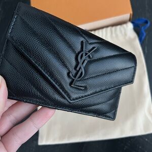 Yves Saint Laurent Black Quilted Wallet